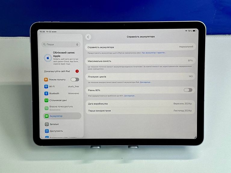 Распродажа Apple iPad Air 11 2024 Wi-Fi + Cellular 128GB Space Gray (MUXD3), продавец Техноскарб