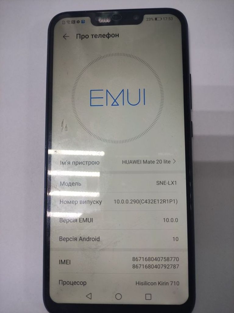 Купить Huawei mate 20 lite sne-lx1 4/64gb Б/У
