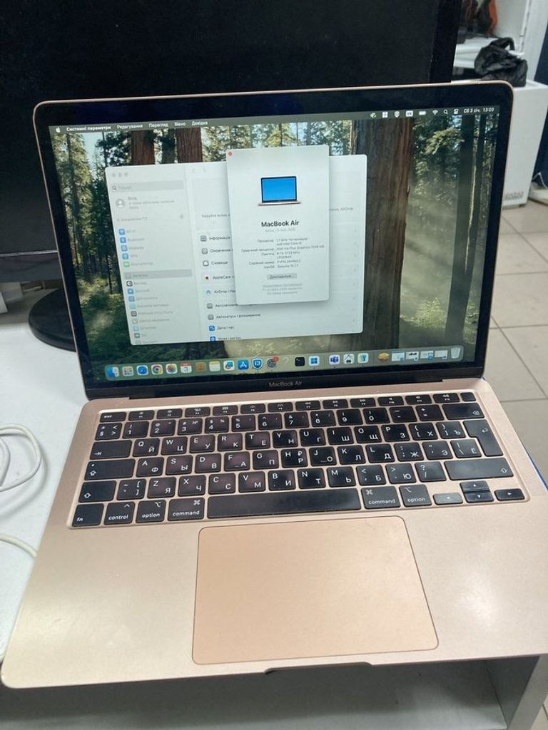 Оголошення Apple macbook air 13" 2020 a2179 core i5 1,1ghz/ram8gb/ssd512gb/intel iris plus graphics Б/У