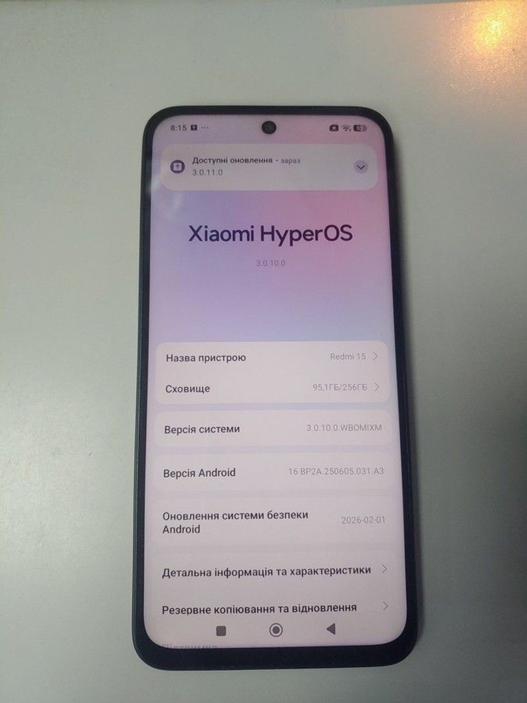Оголошення Xiaomi redmi 15 4g 8/256gb Б/У