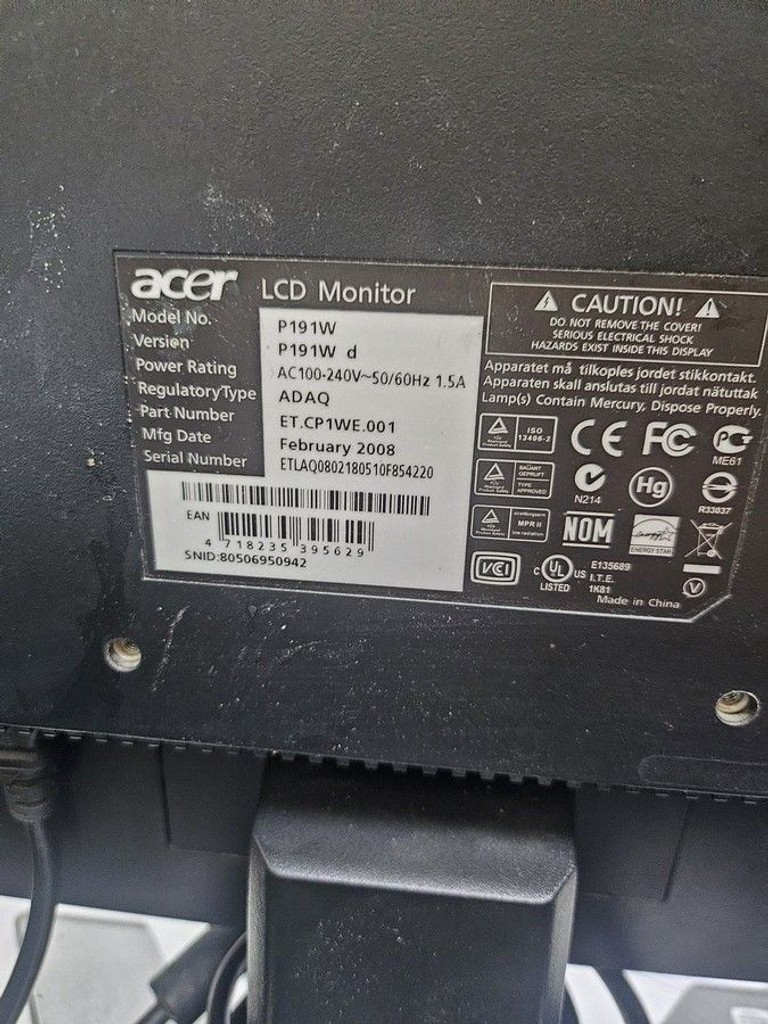 Дешиво Acer p191w с ломбарда