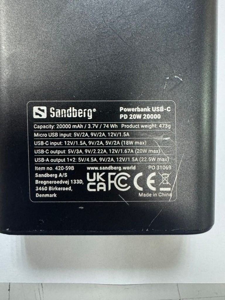 Оголошення Sandberg pd 20w 20000mah Б/У