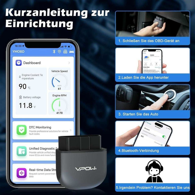 Vpow B65 OBD2 з Bluetooth 5.1 Код:null. Изображение 9