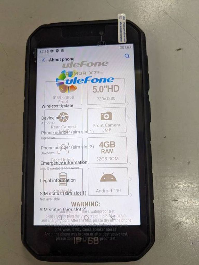 Объявление Ulefone Armor X7 2/16GB Orange Б/У