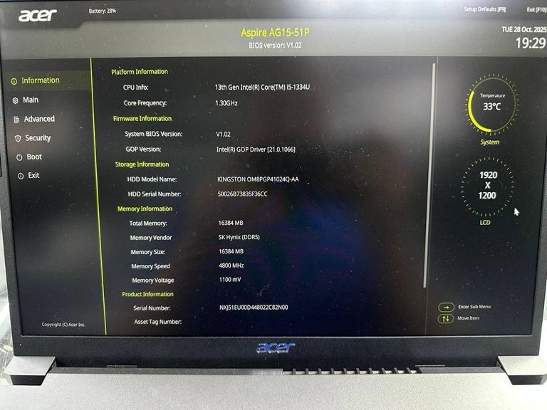 Acer 15/core i5-1334u ddr4/16gb ddr4/hdd *відсутній/ssd 1000 gb/*інтегрована Код:01-200771917. Зображення 30