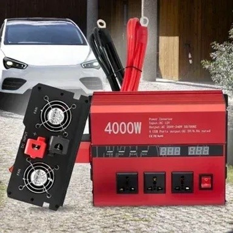 Купити Інвертор 06-4 перетворювач напруги 12V-220V, 4000W (LUX) червоний Б/У