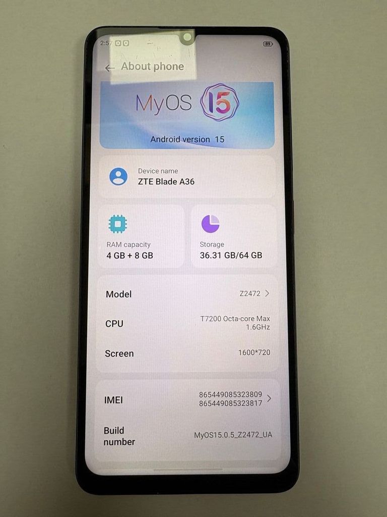 Дешево Zte Blade A36 4/64GB Green з ломбарду