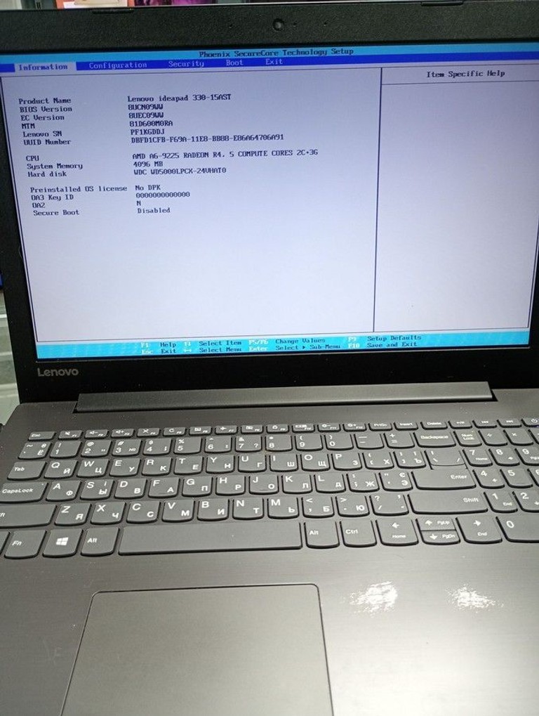 Lenovo 15/amd a6 9225 ddr4/4gb ddr4/hdd 500 gb/ssd *відсутній/*інтегрована Код:01-201063684. Изображение 8