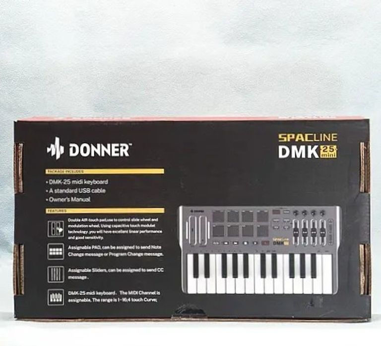 MIDI-клавіатура Donner, портативний MIDI-контролер DMK25 з 25 чутливими клавішами. Новий! Код:null. Зображення 6