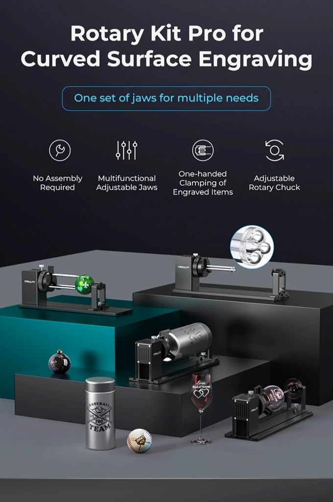 Акція! Creality Rotary Kit Pro для криволінійних поверхонь OKI. Новий. Код:null. Зображення 8