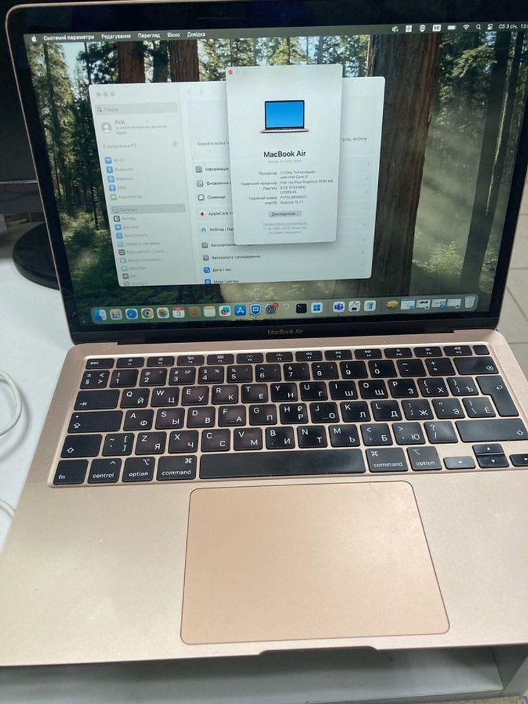 Дешево Apple macbook air 13" 2020 a2179 core i5 1,1ghz/ram8gb/ssd512gb/intel iris plus graphics з ломбарду
