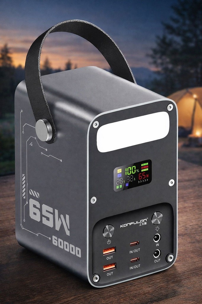 Купить Потужний PowerBank 60000 mAh 65W PD для ноутбуків із DC-виходом та ліхтарем Б/У