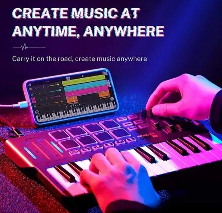 MIDI-клавіатура Donner, портативний MIDI-контролер DMK25 з 25 чутливими клавішами. Новий! Код:null. Зображення 10