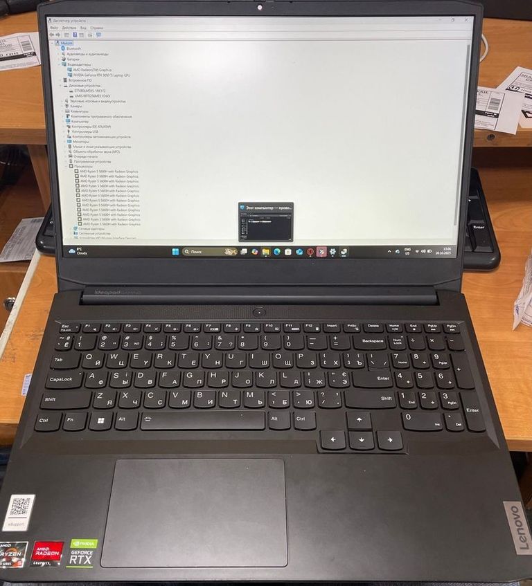 Купити Lenovo 15/ryzen 5 5600h ddr4/16gb ddr4/hdd 1000 gb/ssd 256 gb/geforce rtx3050ti 4gb Б/У