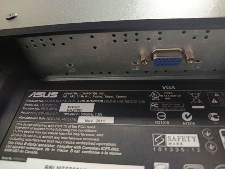 Asus vh208d Код:01-200803220. Изображение 5