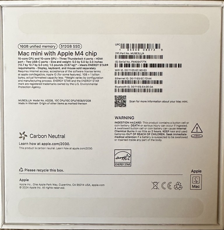 Apple Mac mini M4 (MU9E3) Код:null. Зображення 4
