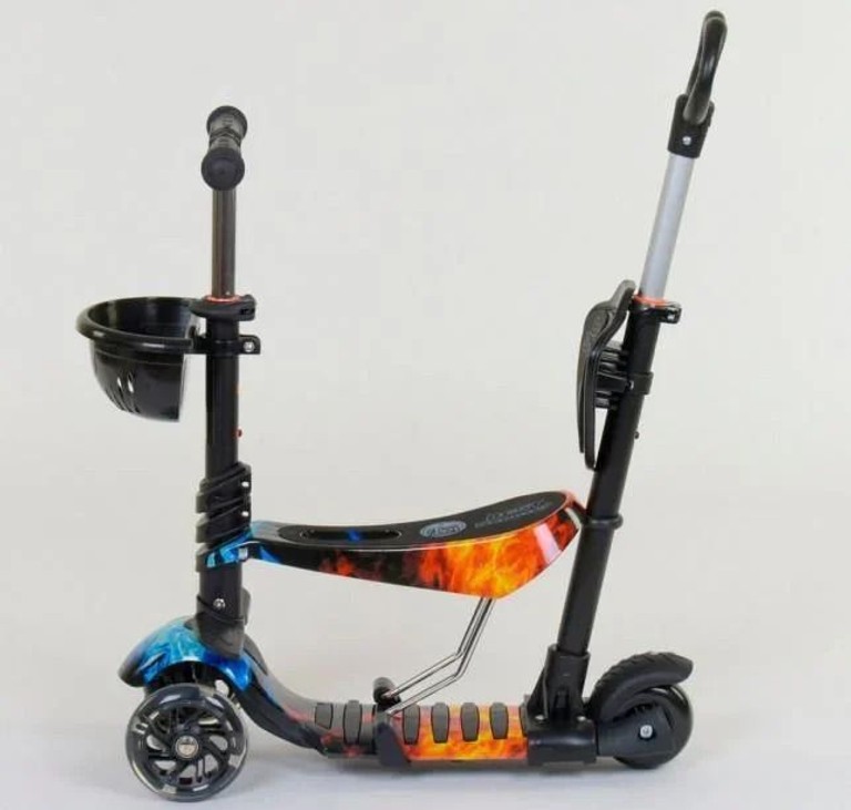 Scooter із колесами, що світяться, і батьківською ручкою 5в1 Код:null. Зображення 4