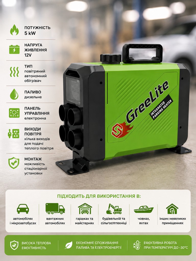 Оголошення Greelite 5 кВт 12v  Б/У