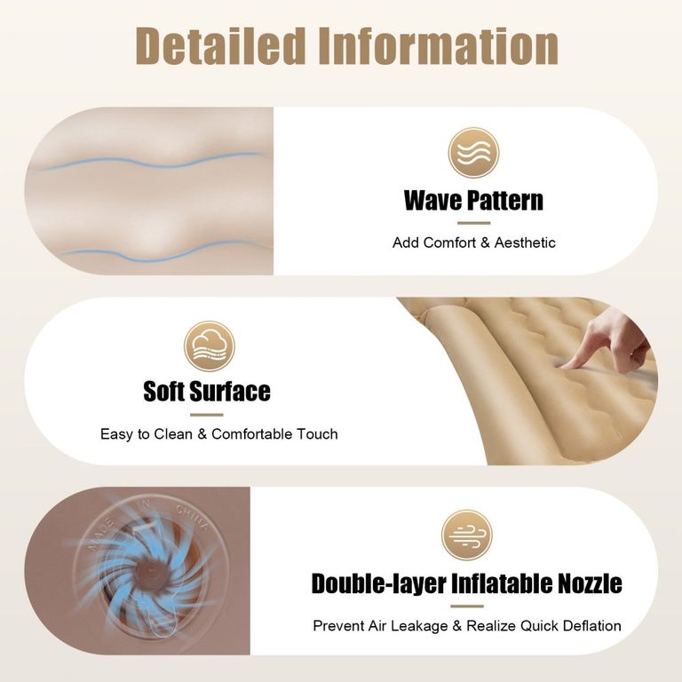 Надувний матрац HANGKAI для автомобіля, позашляховика, вантажівки з повітряним насосом та подушкою, сумка для зберігання, надувн Код:null. Изображение 10