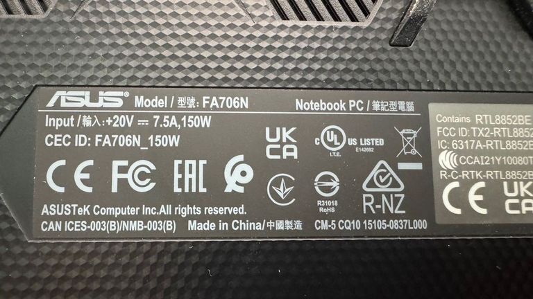 Asus 17/ryzen 5 7535hs ddr5/16gb ddr5/hdd *відсутній/ssd 512 gb/geforce rtx2050 4gb Код:01-200778300. Изображение 12