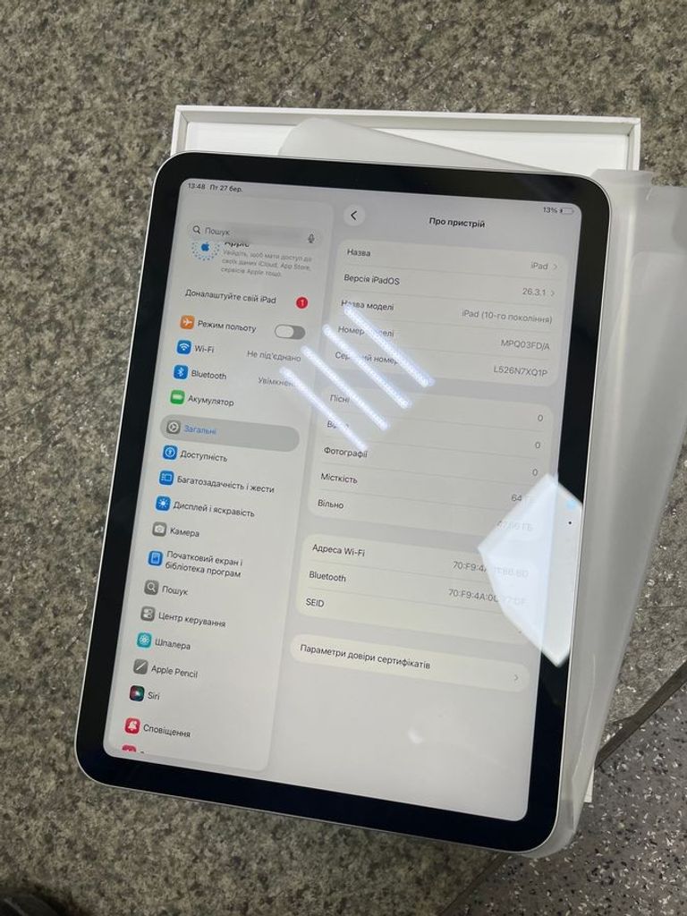 Apple ipad 10.9 2022 wi-fi 64gb Код:01-200903470. Зображення 5
