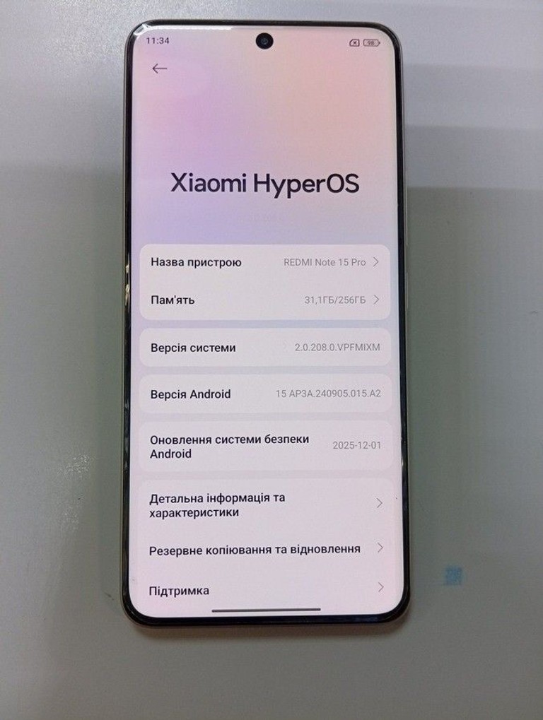 Купити Xiaomi Redmi Note 15 Pro 5G 8/256GB Glacier Blue Б/У