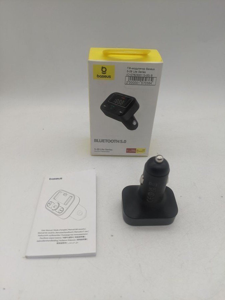 Купити Baseus T-typed S-09 Lite Bluetooth MP3 Car Charger Black (C10762300113-00) Б/У