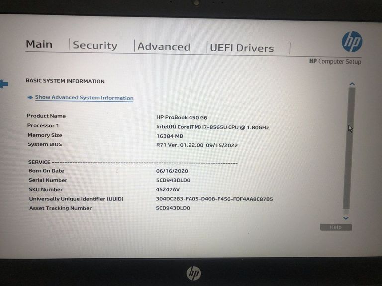 Оголошення Hp єкр. 15,6/ core i7 8565u 1,8ghz/ ram16gb/ ssd256gb/ uhd620 Б/У
