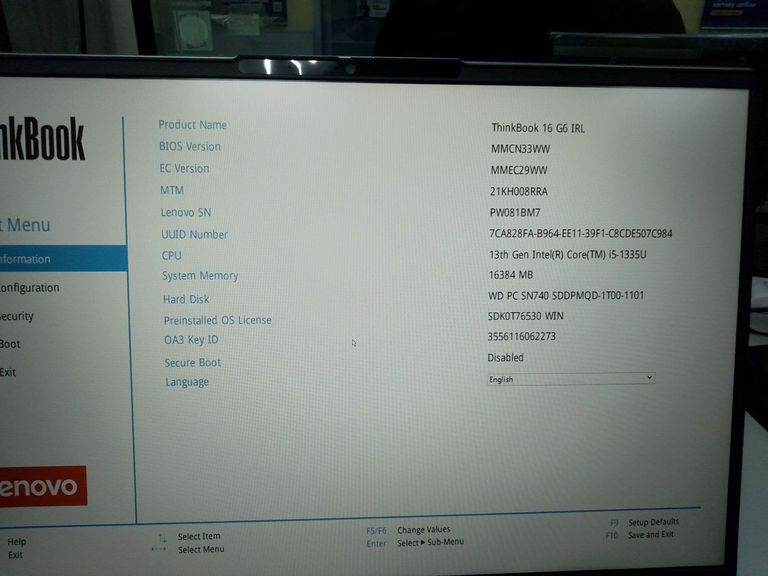 Распродажа Lenovo 16/core i5-1335u ddr5/16gb ddr5/hdd *відсутній/ssd 1000 gb/*інтегрована, продавец Техноскарб