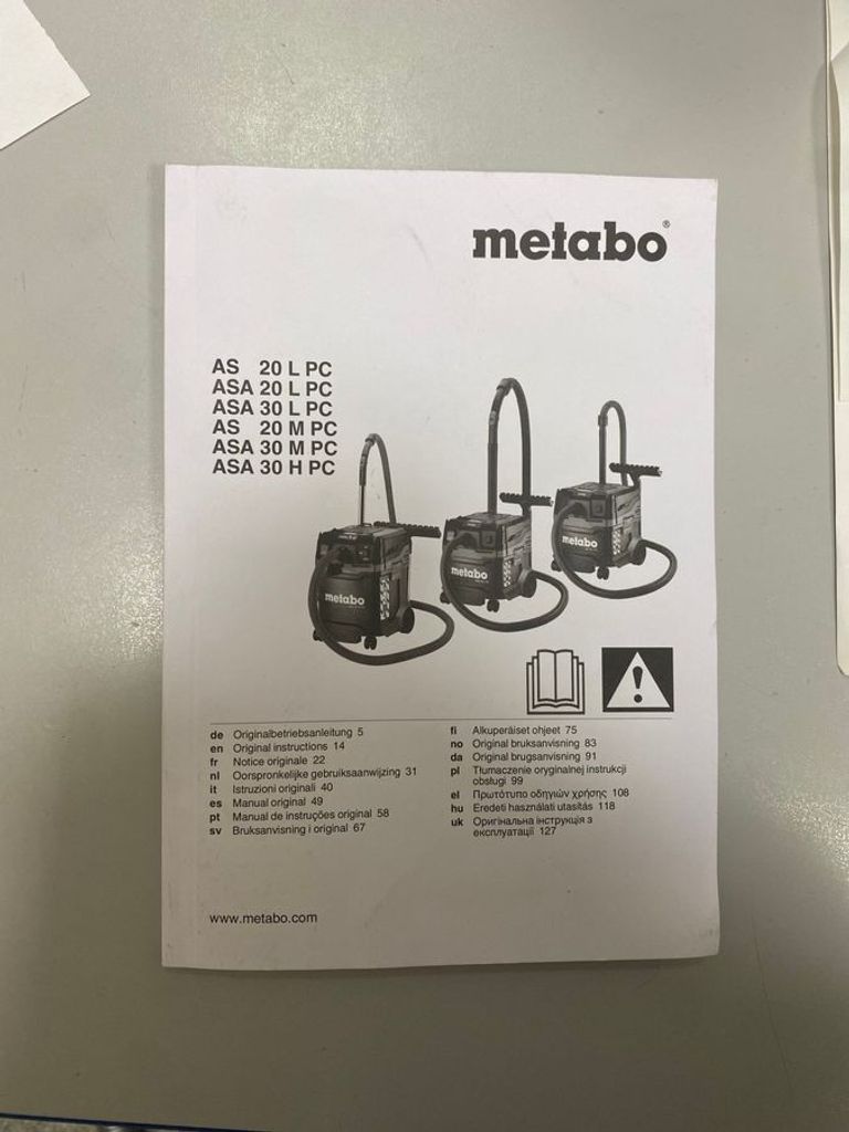 Metabo asa 30 l pc Код:01-200836305. Зображення 8