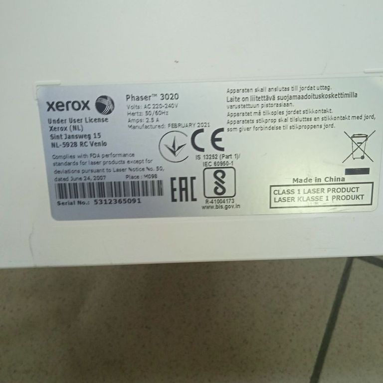 Xerox Phaser 3020BI (3020V_BI) Код:01-200912399. Зображення 6