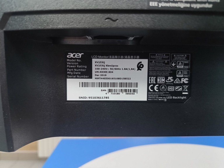 Дешево Acer nitro xv253qxbmiiprzx з ломбарду