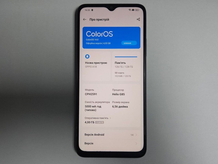 Оголошення Oppo a18 4/128gb Б/У