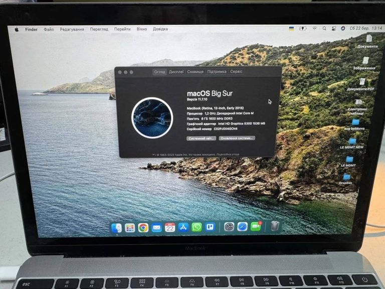 Объявление Apple macbook a1534 12" core m 1,1ghz/ram8gb/ssd256gb/intel hd graphics 5300 Б/У