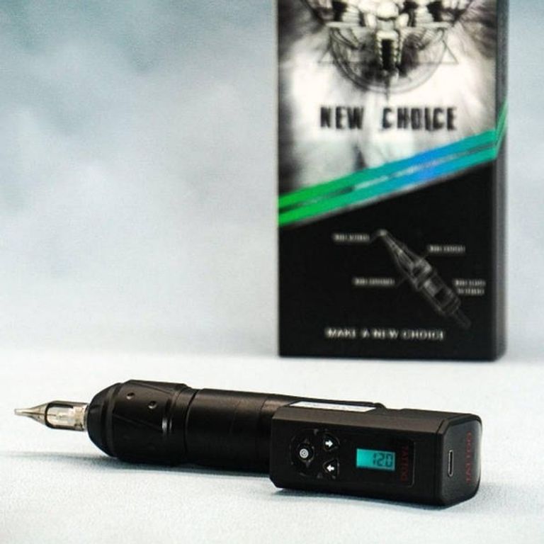 Купити Тату машинка-ручка 5-12V без дротів: модульна конструкція з роторним мотором для професійного бодіарту. Б/У