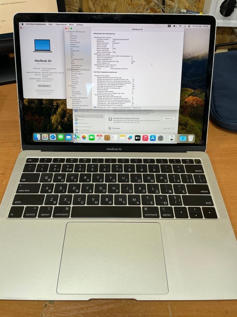 Объявление Apple macbook air a1932 13,3" core i5 1,6ghz/ram8gb/ssd128gb/intel uhd graphics 617 Б/У