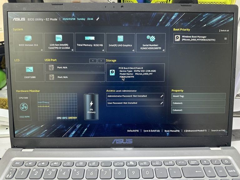 Дешиво Asus 15/core i3-1115g4 ddr4/8gb ddr4/hdd *відсутній/ssd 256 gb/*інтегрована с ломбарда