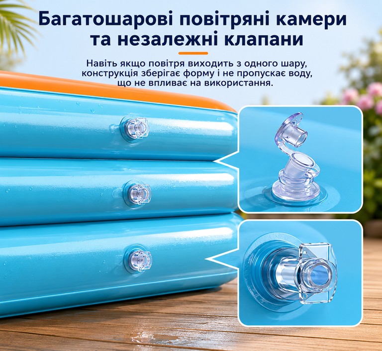 BS-09 / Надувний басейн із ПВХ для дітей та дорослих 290×172×65 см Код:null. Изображение 4