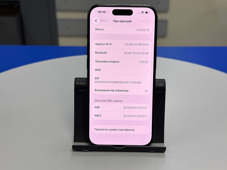 Apple iphone 15 pro 256gb Код:01-201003820. Зображення 5