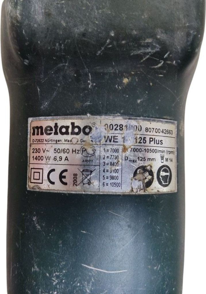 Оголошення Metabo we 14-125 plus Б/У