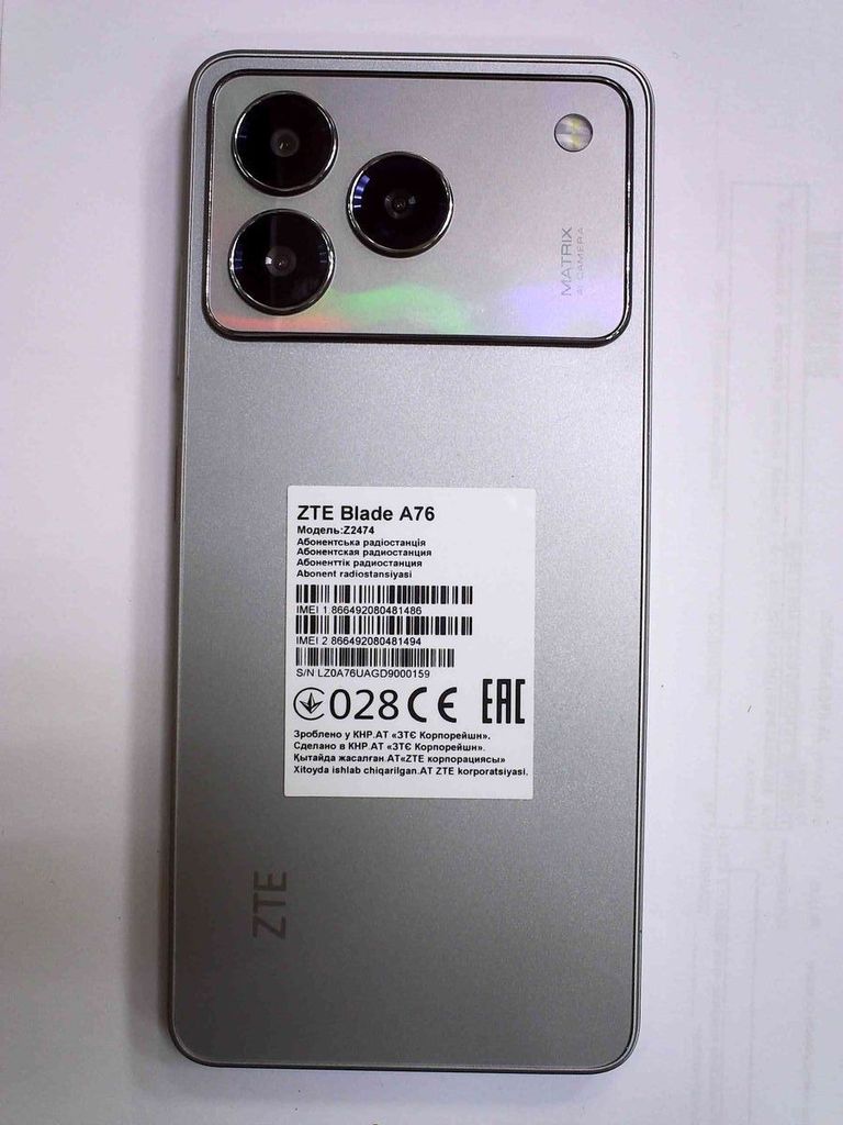 Дешево Zte Blade A76 4/128GB Gray з ломбарду