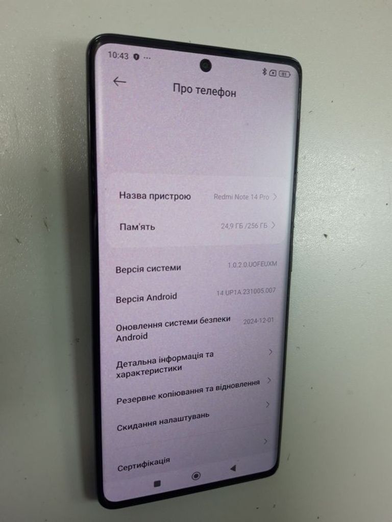 Дешево Xiaomi redmi note 14 pro 8/256gb з ломбарду