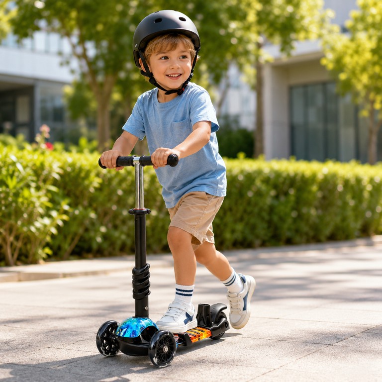 Оголошення Scooter із колесами, що світяться, і батьківською ручкою 5в1 Б/У