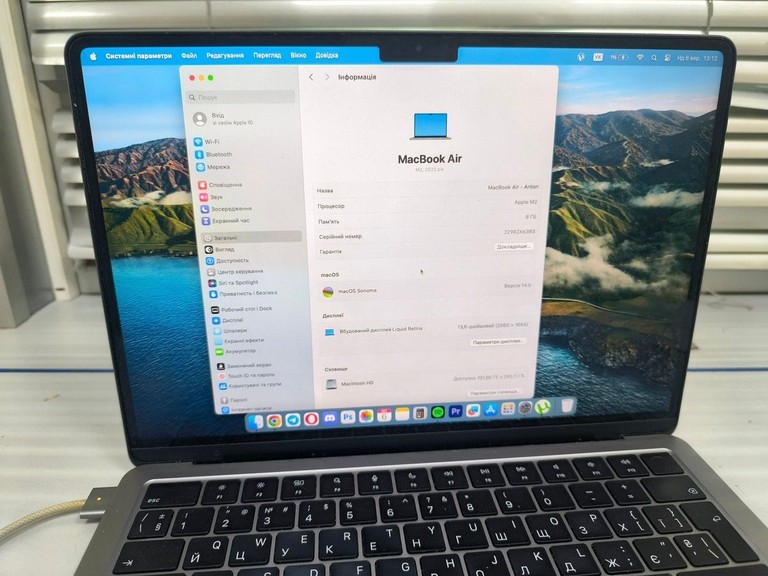 Оголошення Apple macbook air 13,6" m2 2022 Б/У