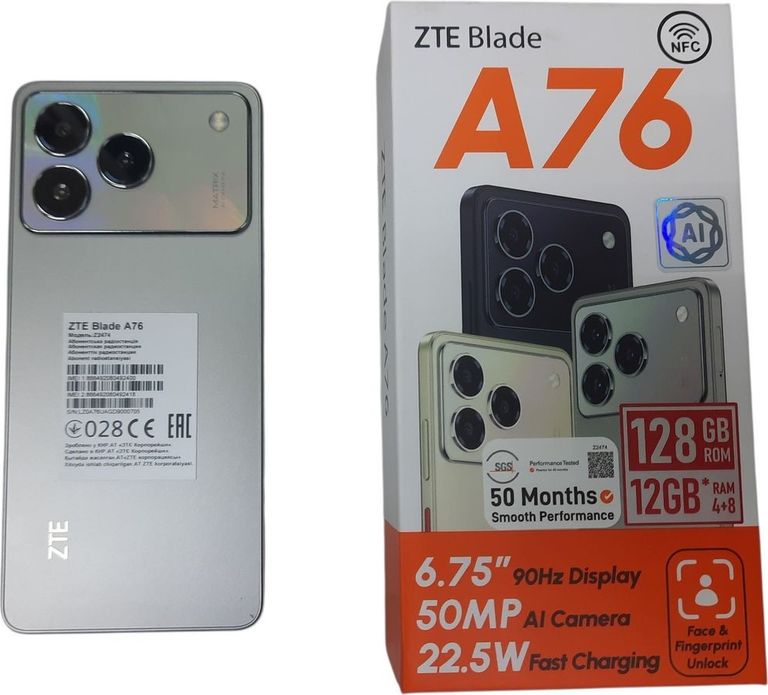 Объявление Zte Blade A76 4/128GB Gray Б/У