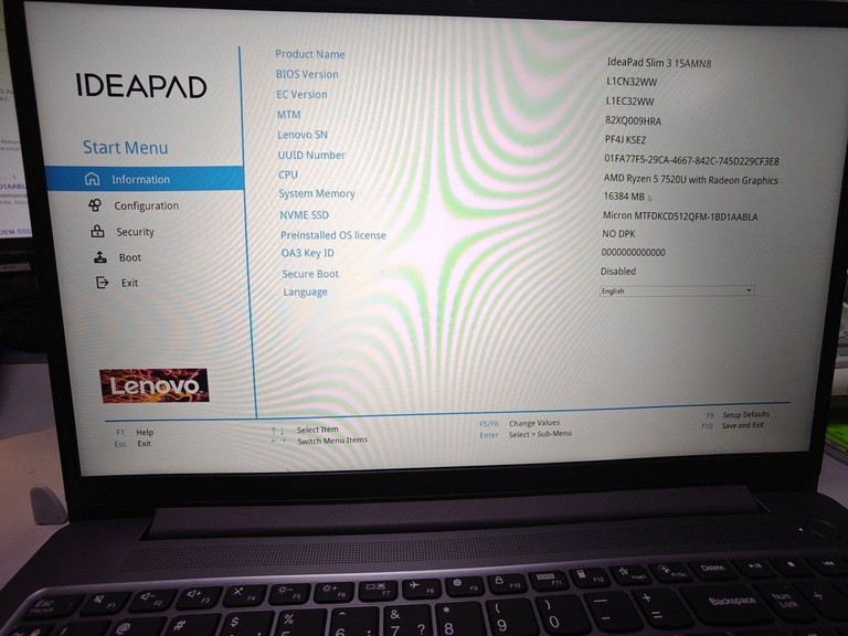 Розпродаж Lenovo 15/ryzen 5 7520u ddr5/16gb ddr5/hdd *відсутній/ssd 512 gb/*інтегрована, продавець Техноскарб