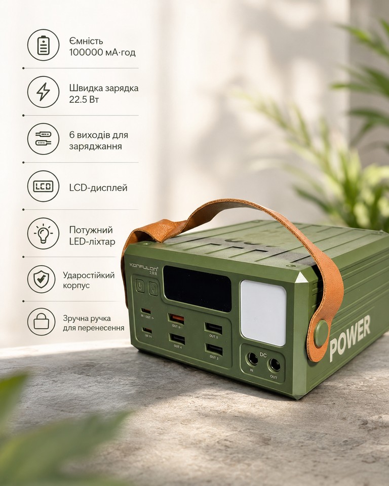 KONFULON A45Q 100000 mAh, 22.5 Вт Код:null. Зображення 6