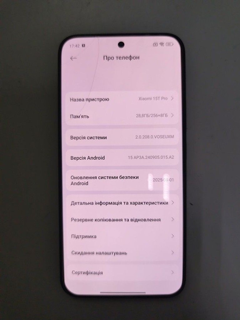 Оголошення Xiaomi 15T Pro 12/256GB Titan Gray Б/У