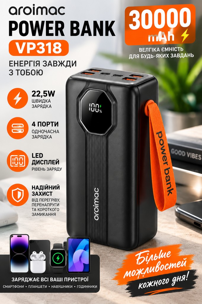 Купити Aroimac VP318 (30000 мАг) Б/У