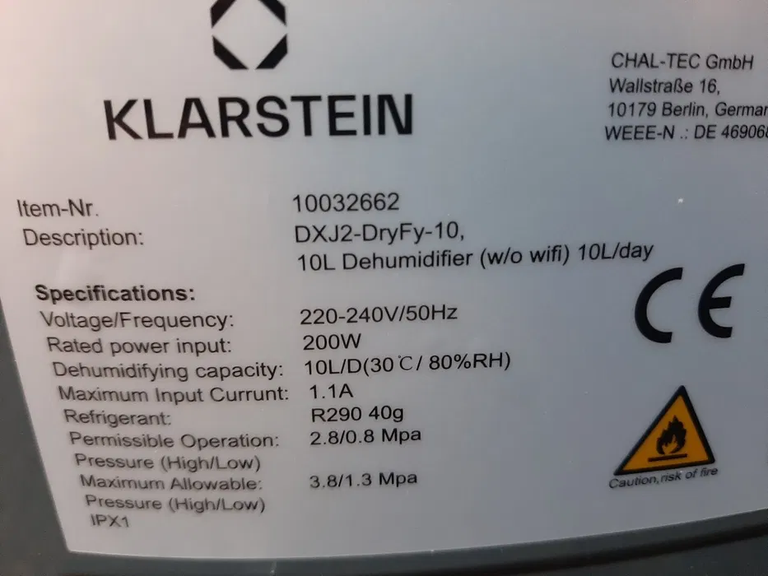 Klarstein DryFy 10 Код:null. Зображення 8